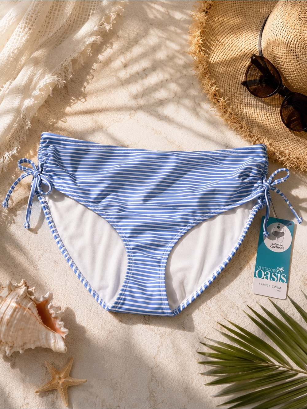 Outdoor Oasis Family Swim High-Rise Bikini Bottoms
Blue & White Stripe | Size 3X